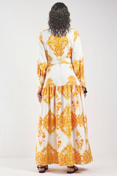 Maxikleid mit Paisley-Muster und Gürtel sowie Hemdkragen - Image 3