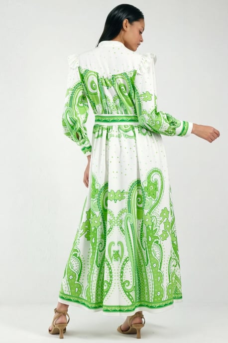 V-Ausschnitt Paisley Maxikleid mit Schlitz - Image 3