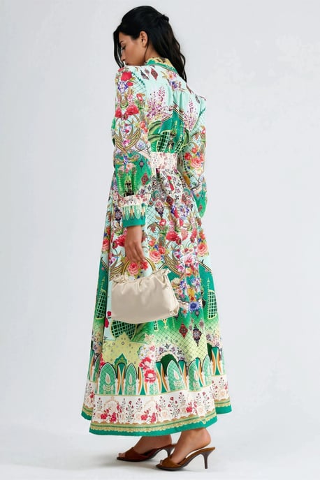 Blumen-Midi-Kleid mit Gürtel - Image 3