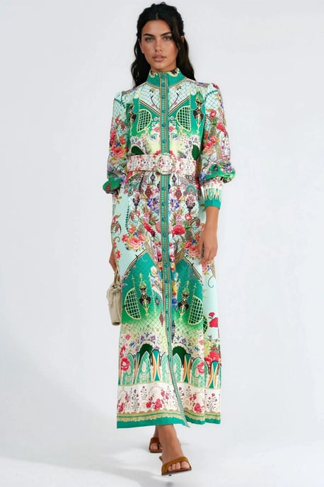 Blumen-Midi-Kleid mit Gürtel - Image 4