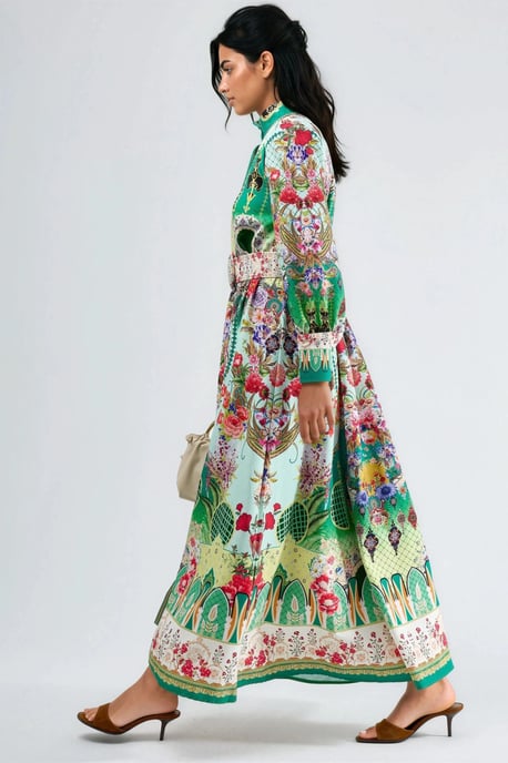Blumen-Midi-Kleid mit Gürtel - Image 5