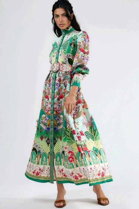 Blumen-Midi-Kleid mit Gürtel - Image 6