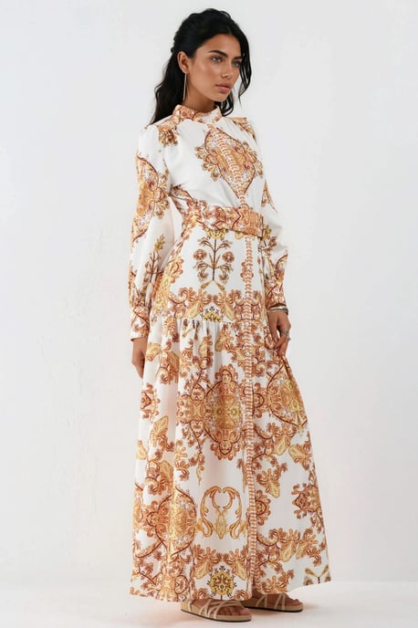 Gürteltes Paisley-Print Maxi-Hemdkleid - Image 2
