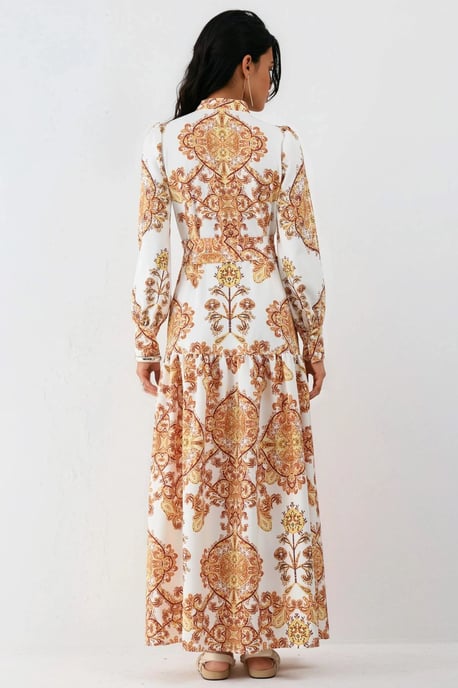 Gürteltes Paisley-Print Maxi-Hemdkleid - Image 3