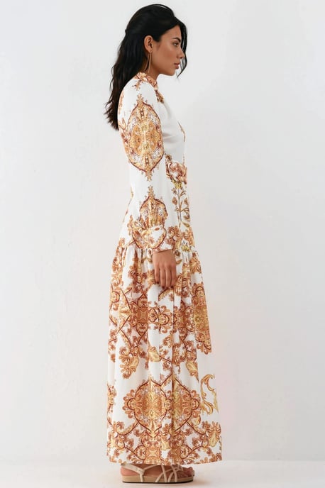 Gürteltes Paisley-Print Maxi-Hemdkleid - Image 4