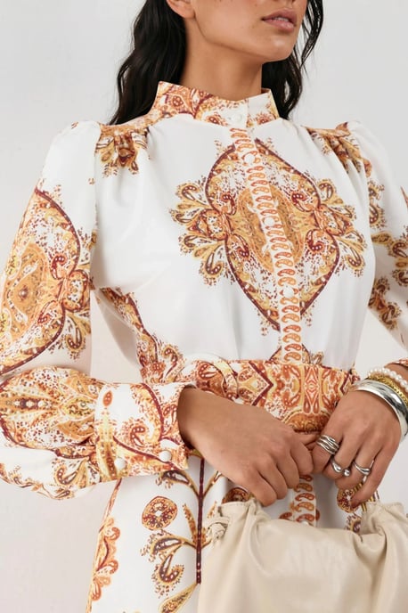 Gürteltes Paisley-Print Maxi-Hemdkleid - Image 6