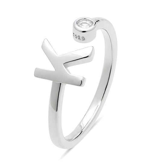 Luxenter 925 Sterling Silber Ring mit rhodiniertem Brillant Zirkonia - Alphabet - Image 1