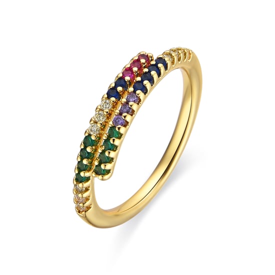 Luxenter Ring mit Multicolour Zirkonia 18k Gold Finish - Tazel - Image 1
