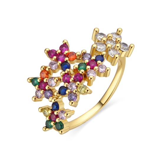 Luxenter Ring mit Multicolour Zirkonia 18k Gold Finish - Qianvi - Image 1