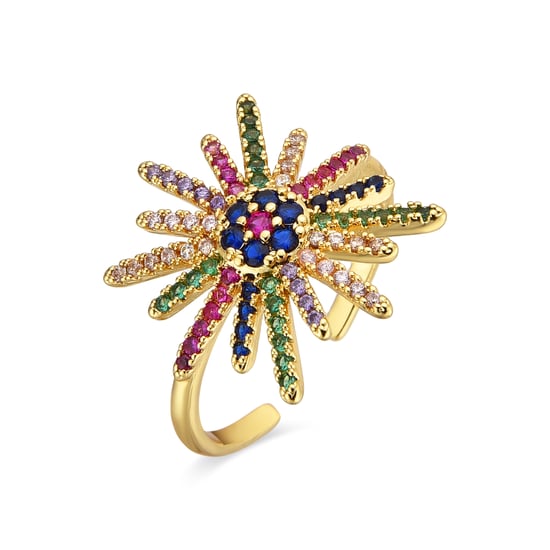 Luxenter Ring mit Multicolour Zirkonia 18k Gold Finish - Daob - Image 1