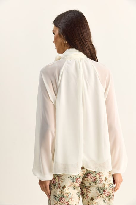 Rollkragen-Chiffonbluse - Image 6