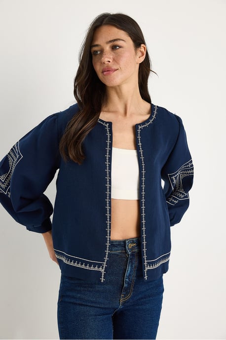 Bestickte Freizeitjacke mit Rundhalsausschnitt - Image 2