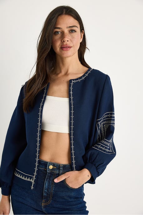 Bestickte Freizeitjacke mit Rundhalsausschnitt - Image 3