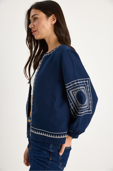 Bestickte Freizeitjacke mit Rundhalsausschnitt - Image 4