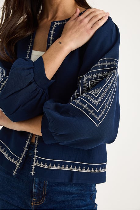 Bestickte Freizeitjacke mit Rundhalsausschnitt - Image 5