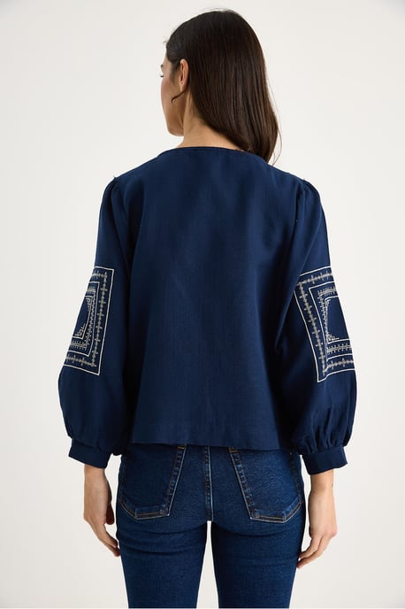 Bestickte Freizeitjacke mit Rundhalsausschnitt - Image 6