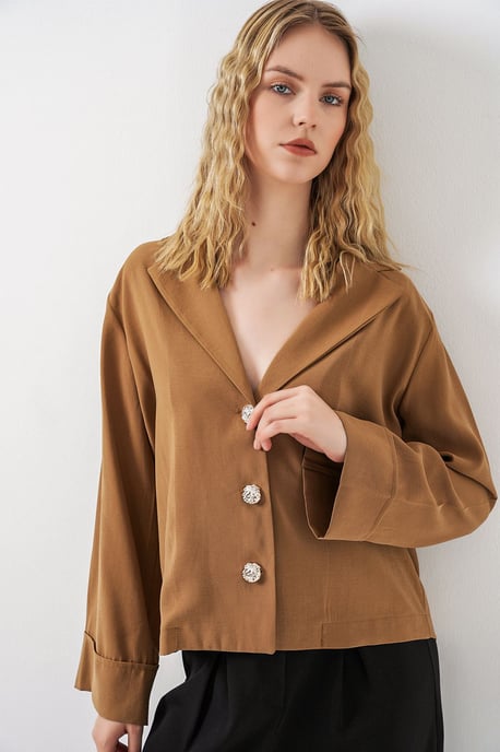 Oversized Blazerjacke mit Knopfverschluss - Image 3