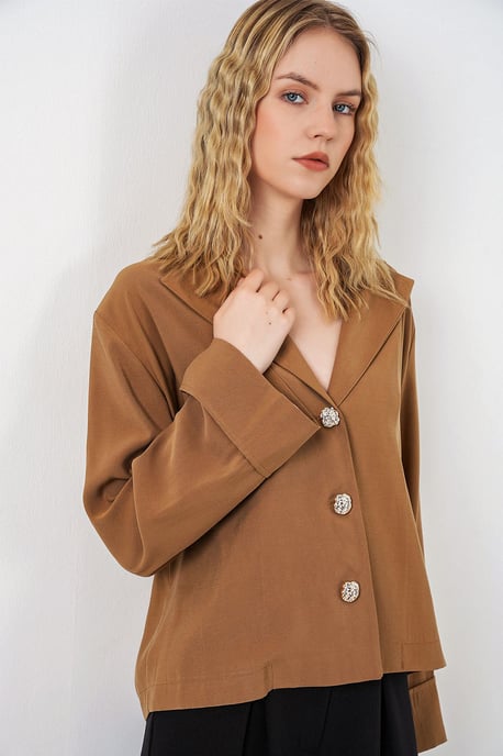 Oversized Blazerjacke mit Knopfverschluss - Image 4