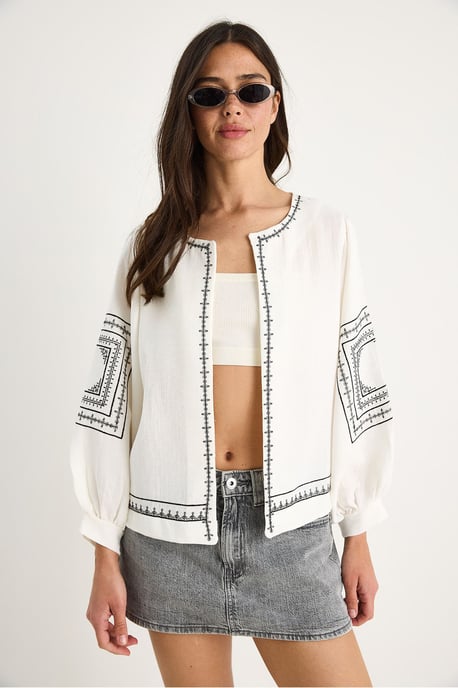 Bestickte lässige Crew-Neck-Jacke - Image 2