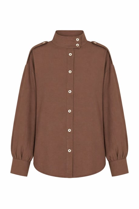 Mandarinkragen Button-Up Freizeithemden - Image 1