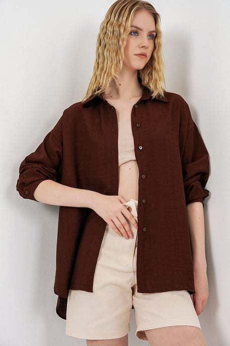 Oversized Langarm-Hemd mit Knopfleiste - Image 3