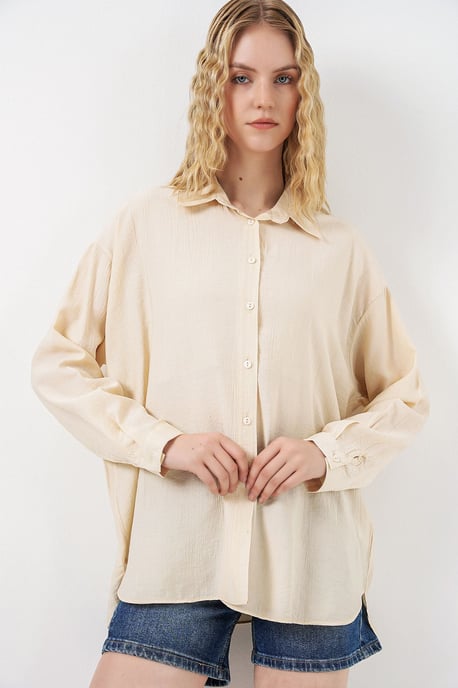 Oversized Langarm-Hemd mit Knopfleiste - Image 1