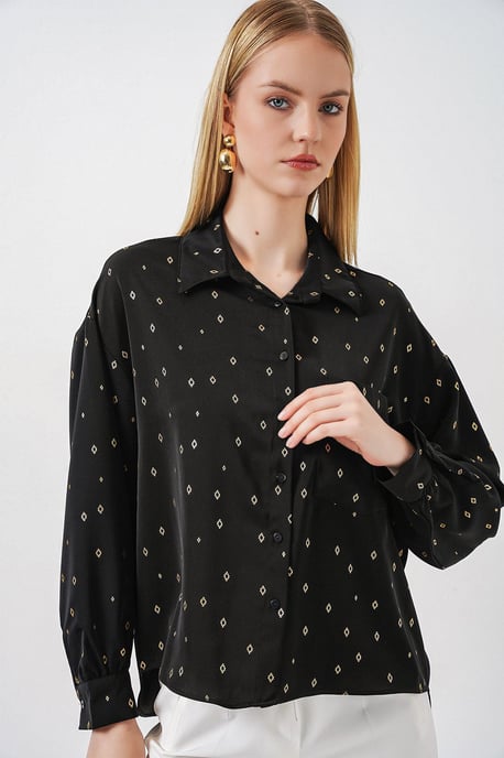 Übergroßes Langarmshirt mit Druck und Tasche - Image 1