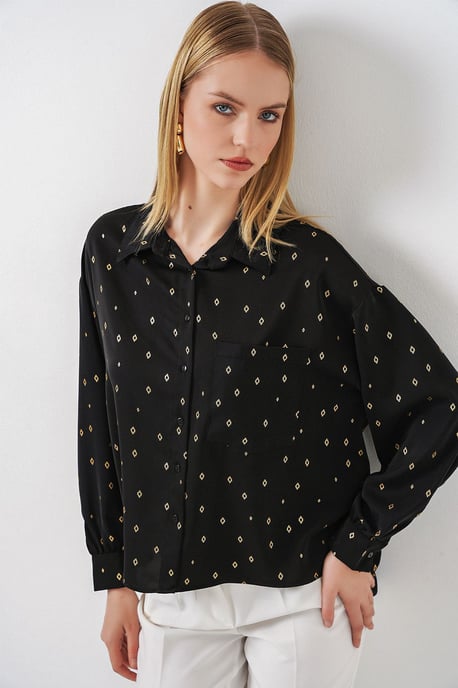Übergroßes Langarmshirt mit Druck und Tasche - Image 4