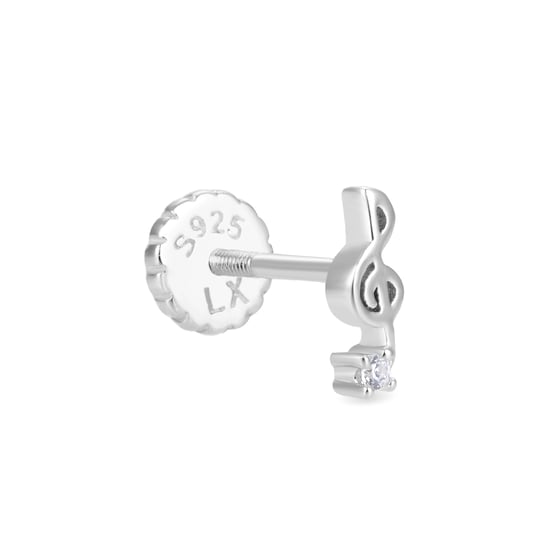 Luxenter 925 Sterling Silber Piercing mit rhodiniertem Brillant Zirkonia - Tiha - Image 1
