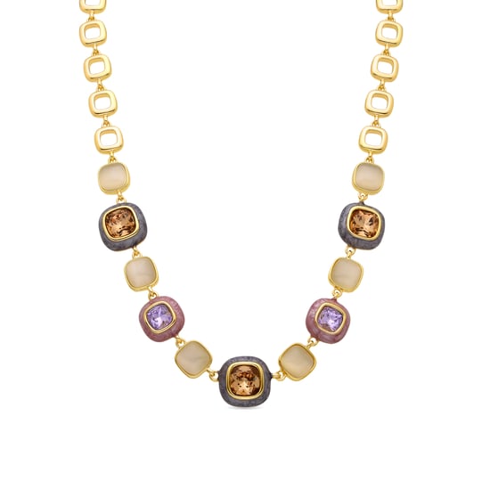 Luxenter Multicolour Zirkonia Halskette aus 18k Gelbgold - Drogolo - Image 1