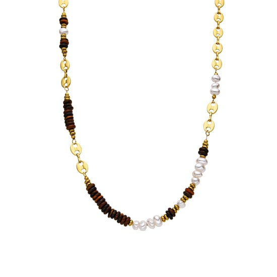 Luxenter Tigerauge Halskette mit 18k Gold Finish - Kimbalbo - Image 1