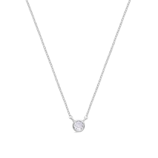 Luxenter Rhodium plattierte Brillant Zirkonia Halskette - Akele - Image 1