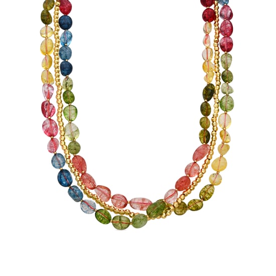 Luxenter Sterling Silber 925 und 18k Gold Finish Multicolour Kristall Halskette - Xiua - Image 1