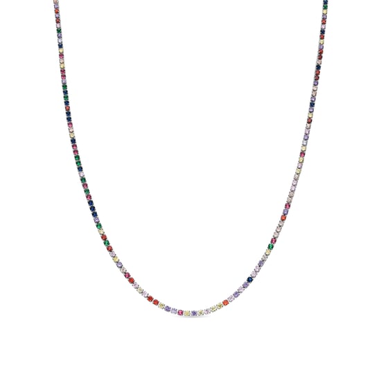 Luxenter Halskette mit mehrfarbigen Zirkonia in Silber - Serly - Image 1