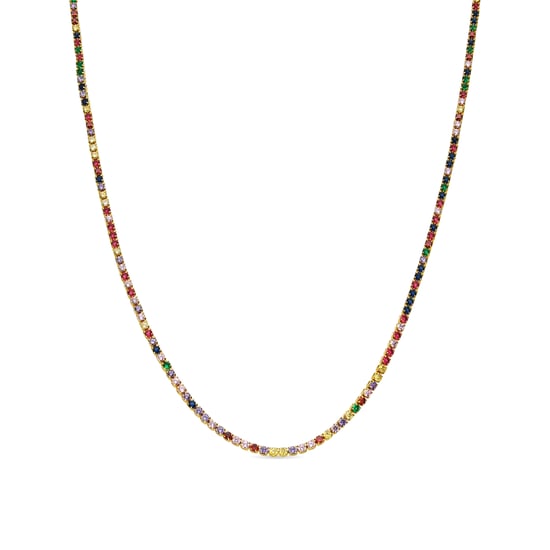 Luxenter Halskette mit mehrfarbigen Zirkonia 18k Gold Finish - Serly - Image 1