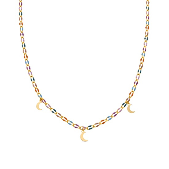 Luxenter Halskette aus 925er Sterlingsilber und mehrfarbig lackiertem 18k Gold - Liesi - Image 1