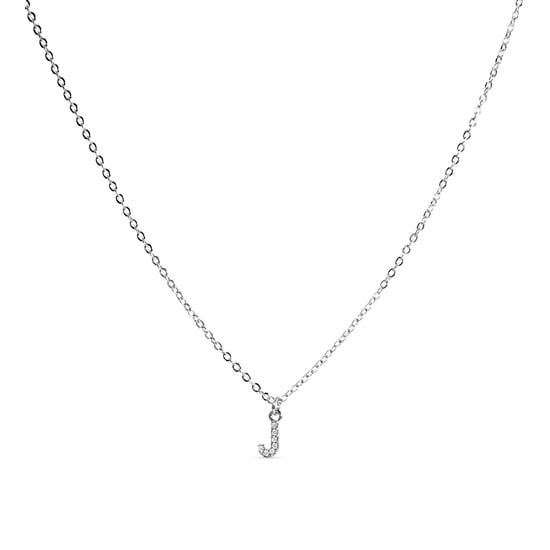 Luxenter Halskette mit glänzenden Zirkonia in Silber - Alphabet - Image 1