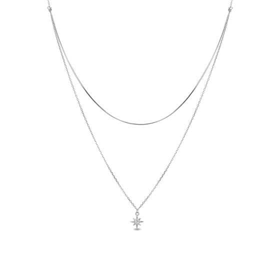 Luxenter Halskette aus 925 Sterlingsilber mit rhodiniertem Brillant Zirkonia - Lialt - Image 1