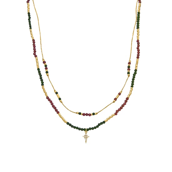 Luxenter Halskette aus 925 Sterling Silber und 18k Gold Finish Brillant Zirkonia - Holis - Image 1