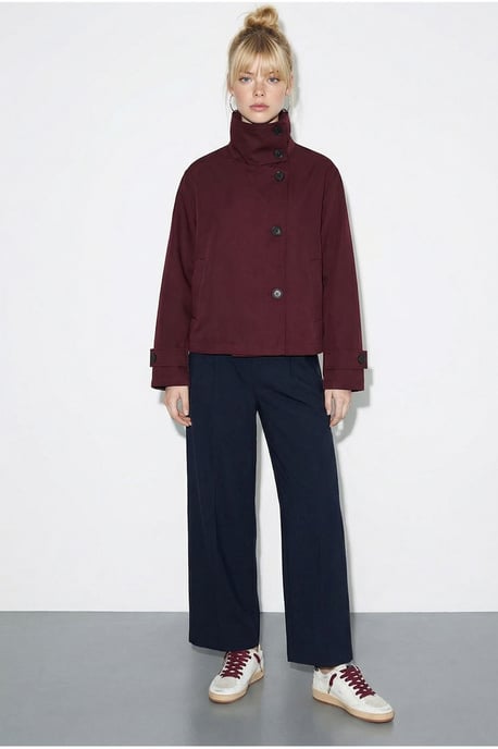 Kurzer Trenchcoat mit Mandarinkragen - Image 2