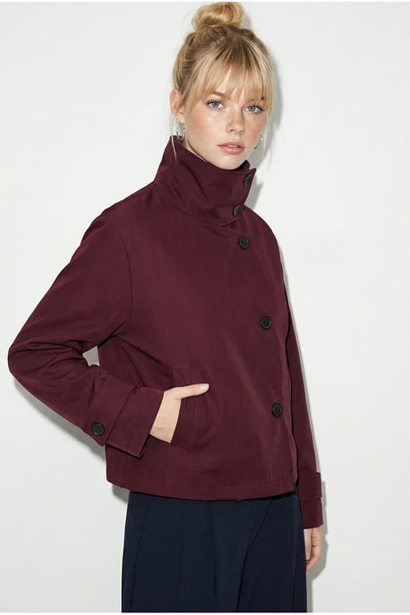 Kurzer Trenchcoat mit Mandarinkragen - Image 3