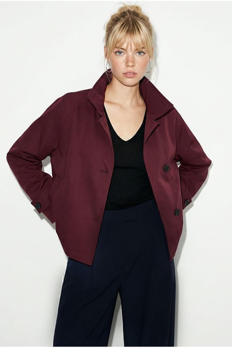 Kurzer Trenchcoat mit Mandarinkragen - Image 4