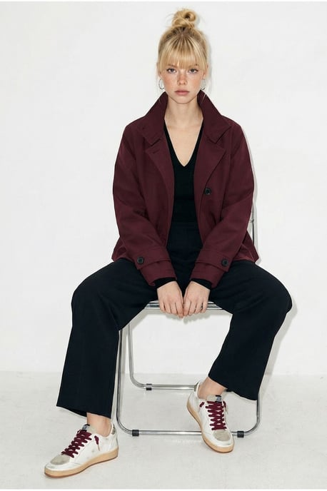 Kurzer Trenchcoat mit Mandarinkragen - Image 5
