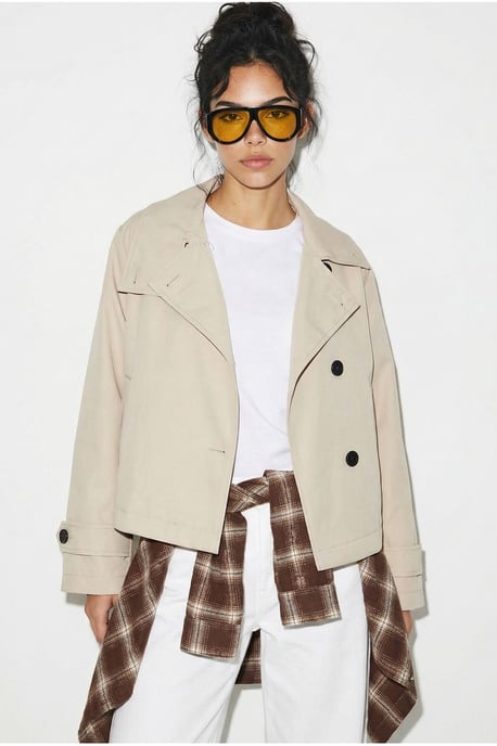Kurzer Trenchcoat mit Mandarin-Kragen - Image 6