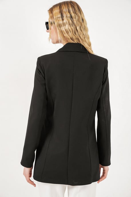 Blazer mit langer Krawattenverschluss und Schalkragen - Image 6