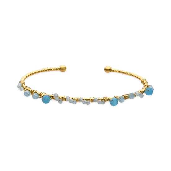 Luxenter Armband mit blauem Kristall 18k goldfarben - Yakde - Image 1