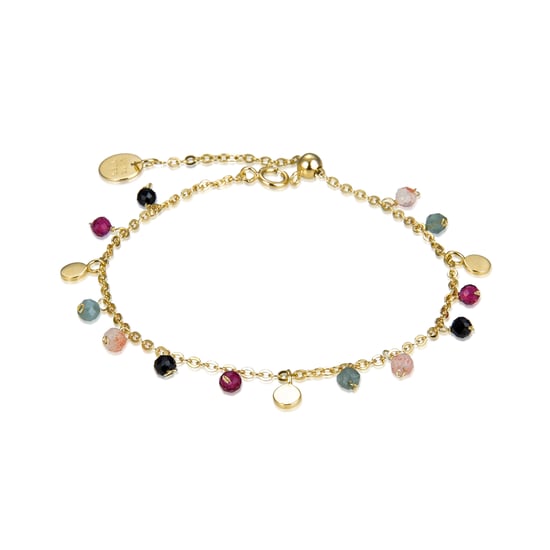 Luxenter 925 Sterling Silber Armband mit mehrfarbigem Kristall in 18K Gelbgold - Natsad - Image 1