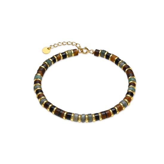 Luxenter Armband aus 925er Sterlingsilber und Tigerauge in 18k Goldoptik - Ryhu - Image 1