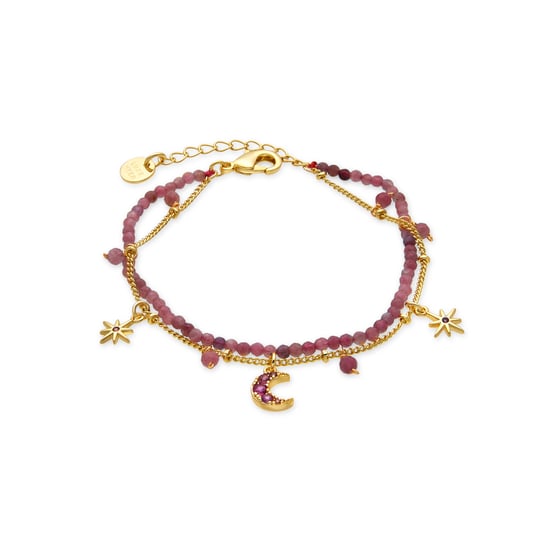 Luxenter Armband mit rosafarbenem Kristall, 18k vergoldet - Ethal - Image 1