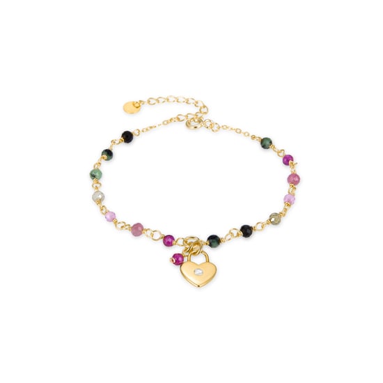 Luxenter 925 Sterling Silber Armband mit mehrfarbigem Kristall in 18K Gelbgold - Dagni - Image 1